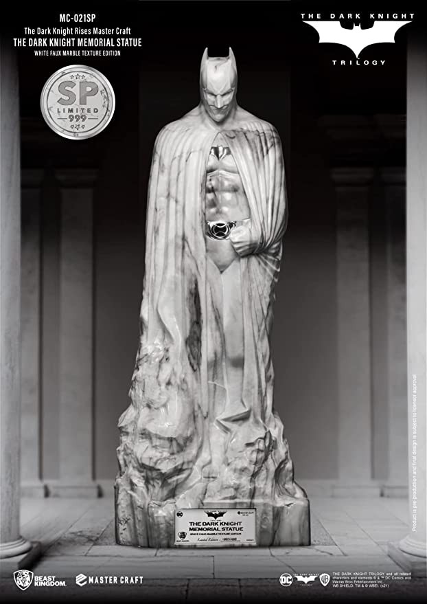 MC-021SP The Dark Knight Rises Master Craft The Dark Knight Memorial Statue, White Art Marble Texture Version